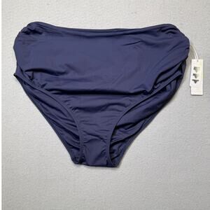 Anne Cole Plus Size High-Waist Convertible Bikini Bottoms navy 18W $64